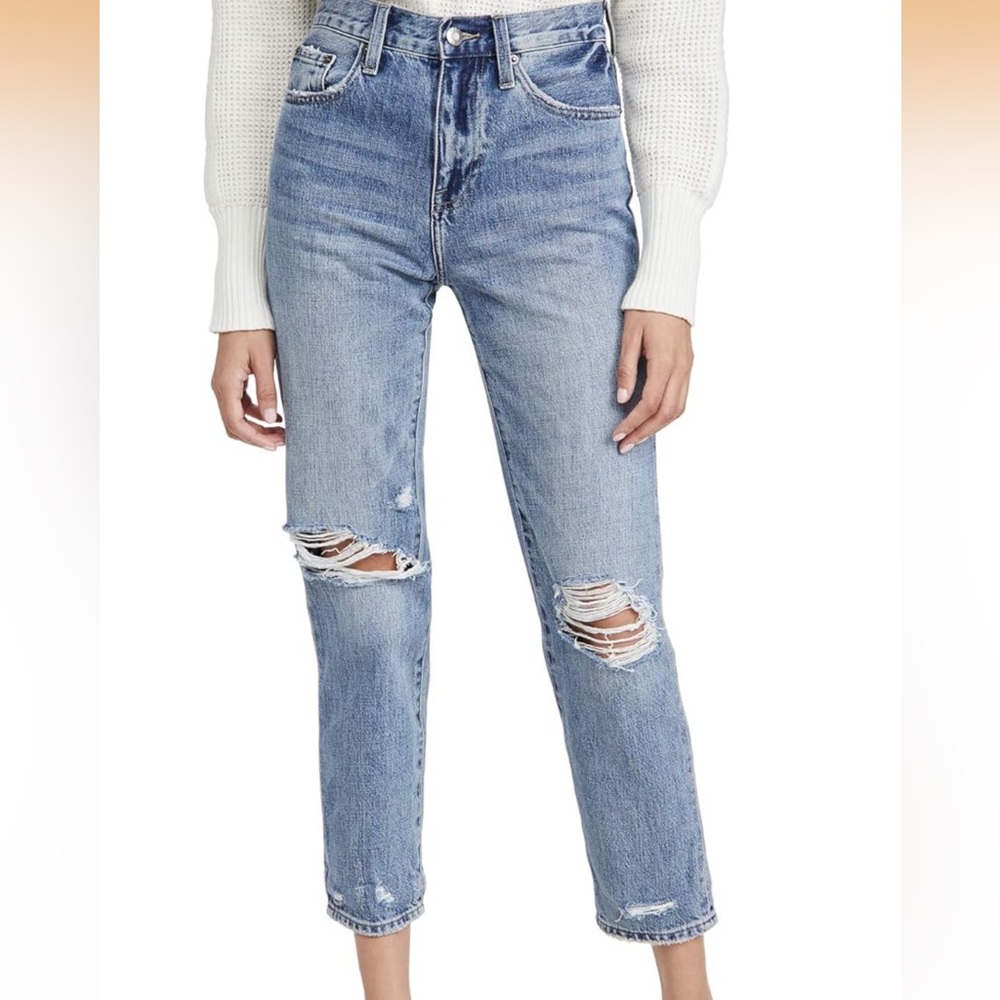 Pistola Presley Distressed high rise Straight Leg Jeans, 25